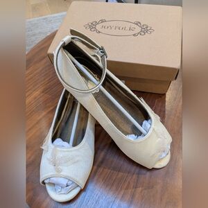 Joyfolie Women's Cream Ballet Flats Size 6 Big kids (Age 10-13)